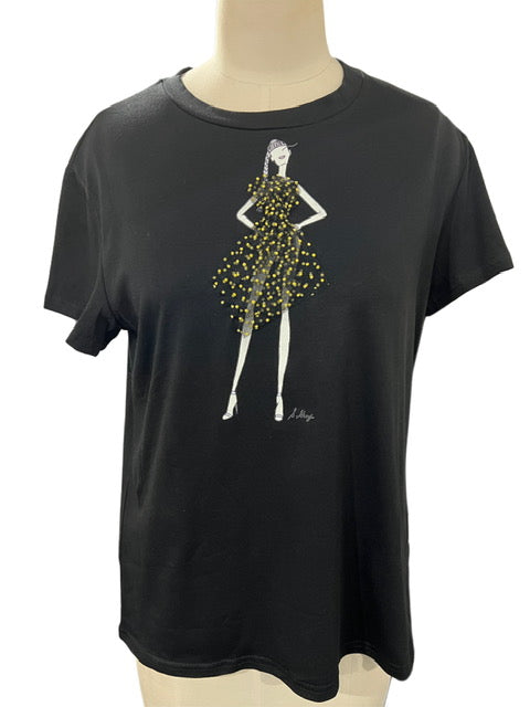 Pretty in Yellow Polka Dots 3D Textural Tee