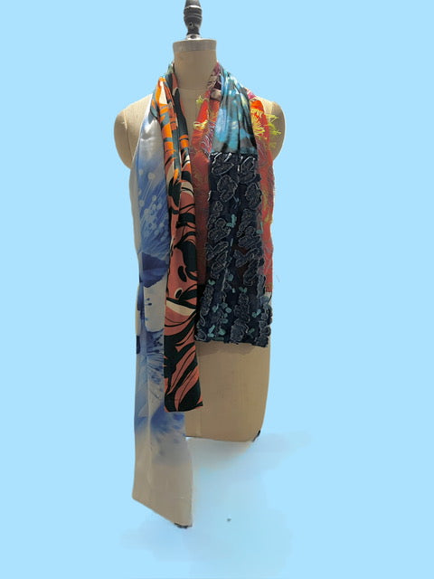 Swirls Elongated Wrapped around scarf