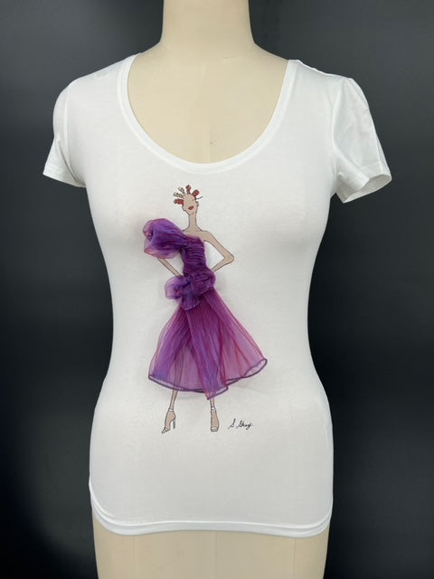 Purple Passion Gown Tee 3D Textural Tee