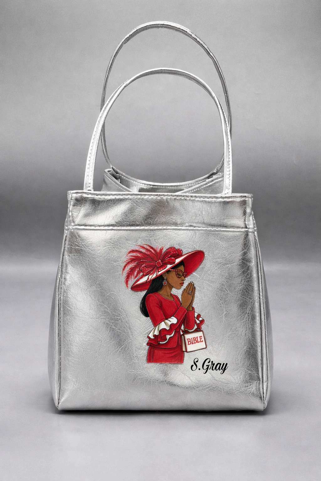Prayed Up Small Silver Tote