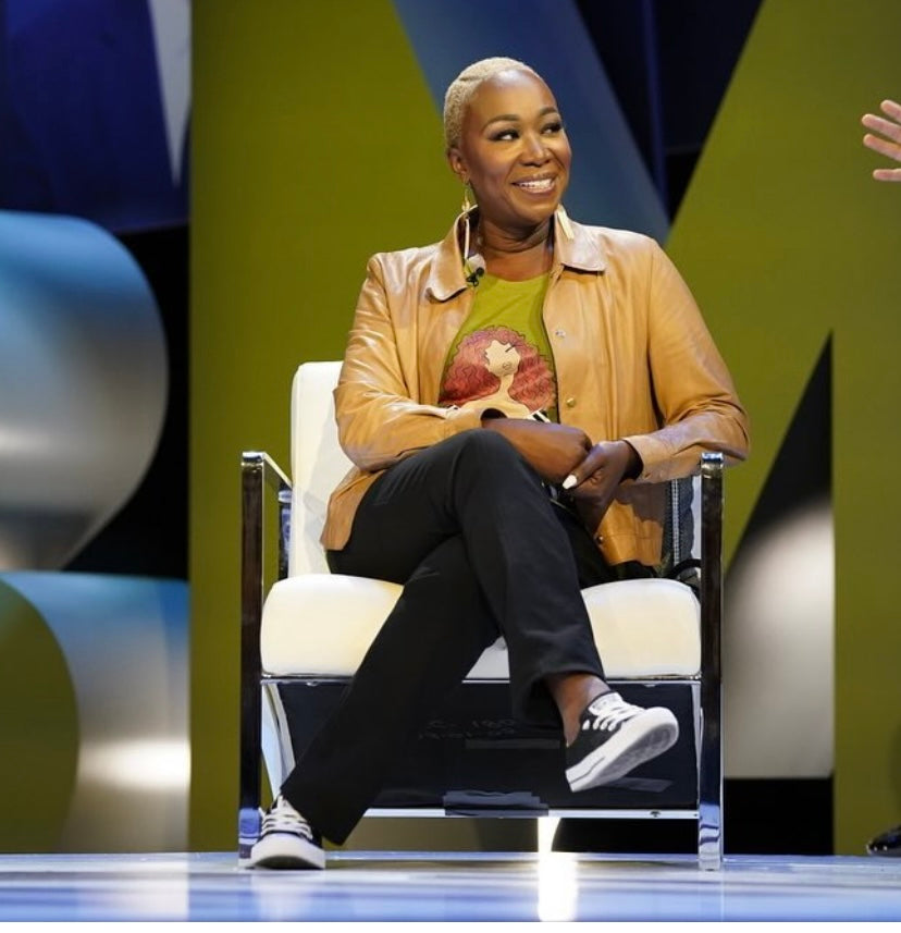 Joy Reid wearing Sheila Gray Collection X Ashley Stewart Collaboration Tee