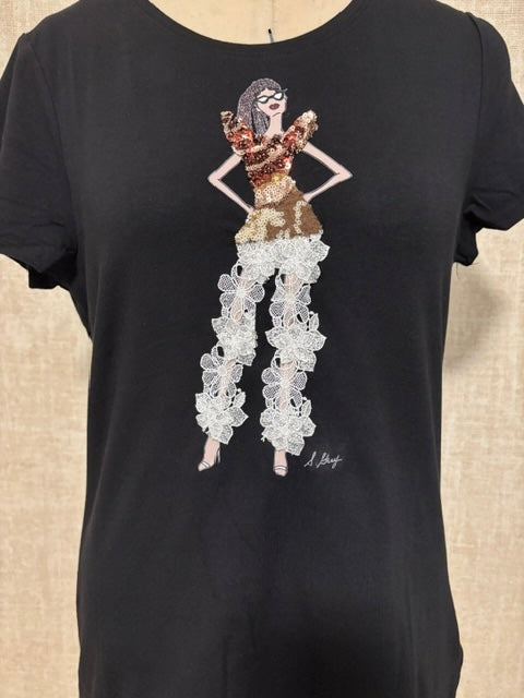 Braided Class Sequin Wonder T Shirt