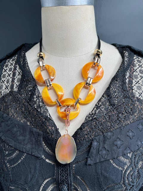 Geometric Fused Necklace