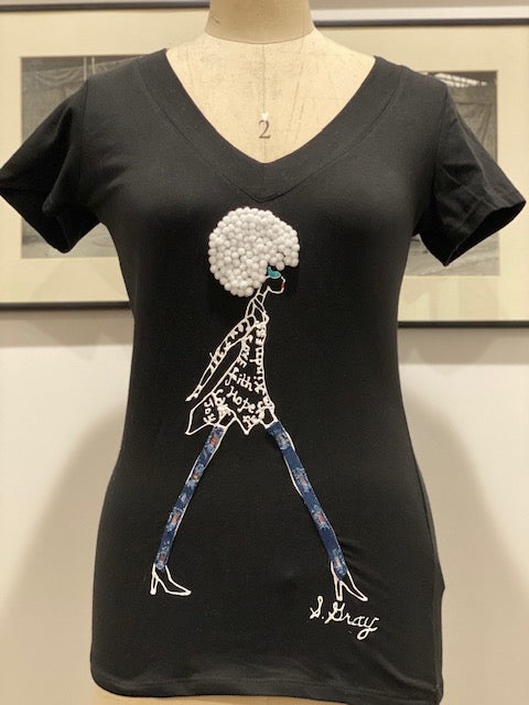 White Afro Words Tee Shirt