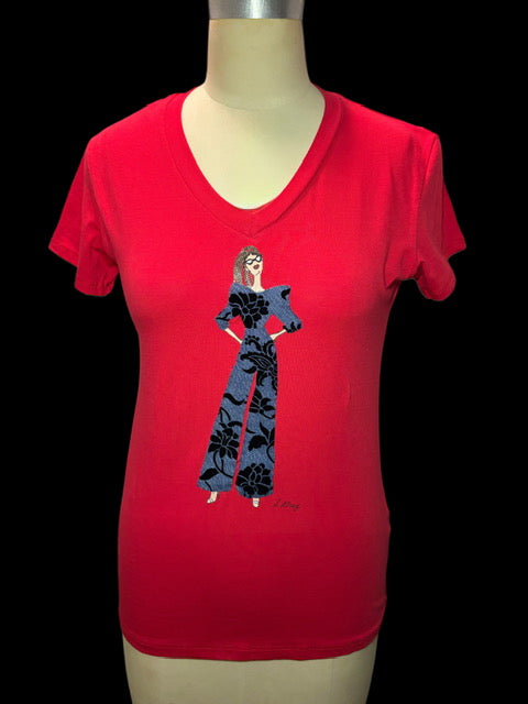 Boldly Braided Tee with Red Vibes & Big Style