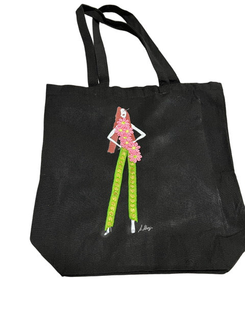 Pink and Green Floral Mix Tote