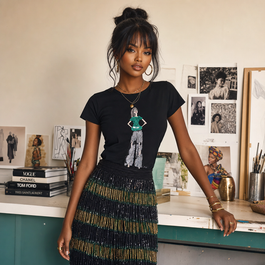 Emerald Glam™ 3D Textural Tee
