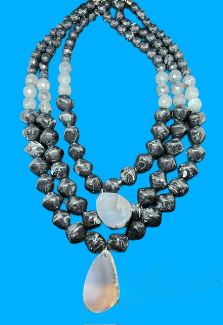 Marble Three Tier Necklace