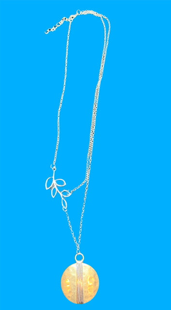 Golden Wire Metal Leaf Necklace