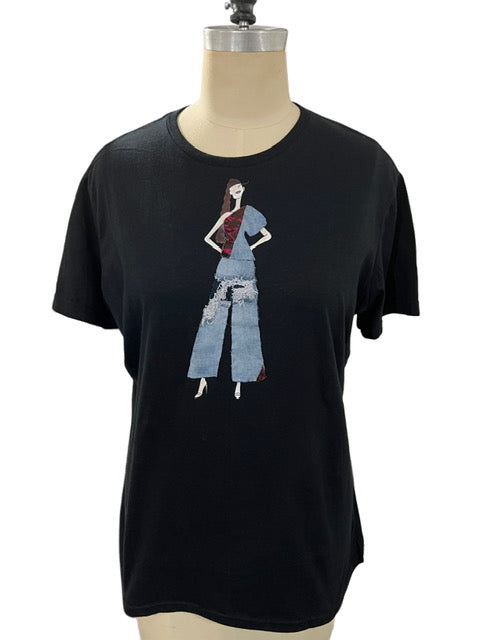 Denim Dream 3D Textural Tee
