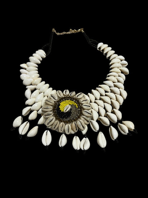 Cowry bead Cluster necklace