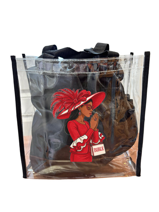 Prayer in Praise Red Clear Tote
