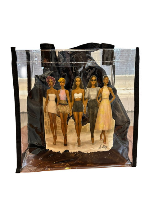 Sheila Gray Collection Signature Ladies Strut  Clear Tote