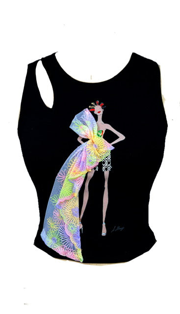 Sleeveless Black Tank T Shirt