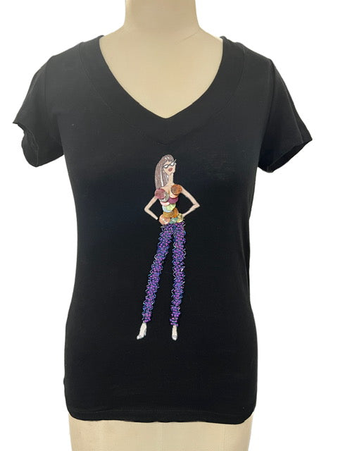 Purple Passion 3D textural tee