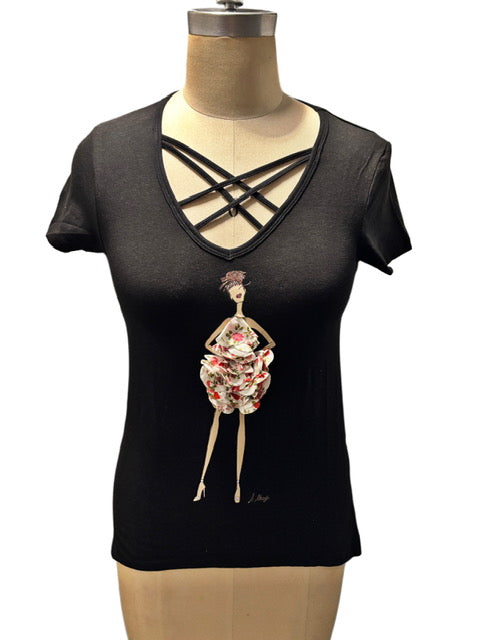 Golden Bloom Grace 3D Tee
