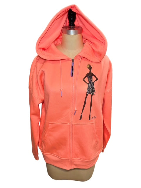 Orange Swag Zip Front Hoodie