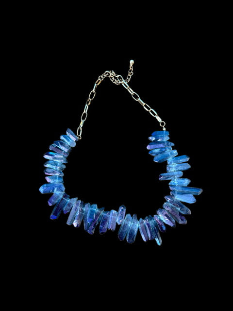 Ice Peaks Blue Water Necklace