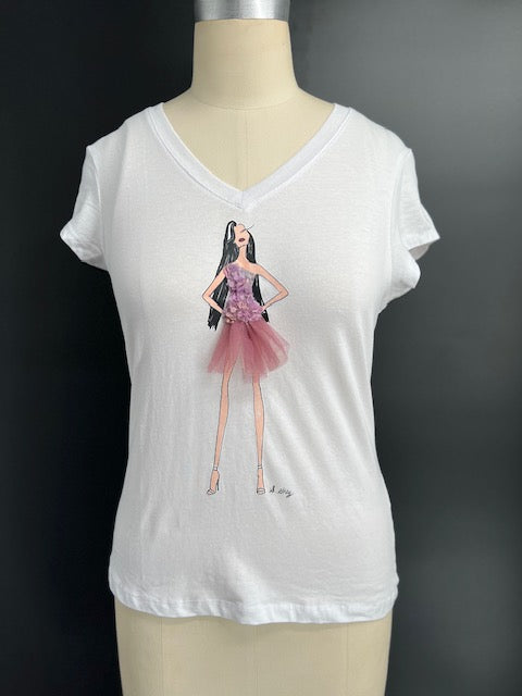 Purple Pedal Tulle Tee