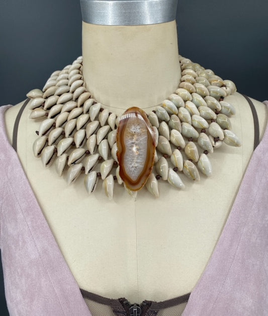 Cowry Shell Gem Necklace