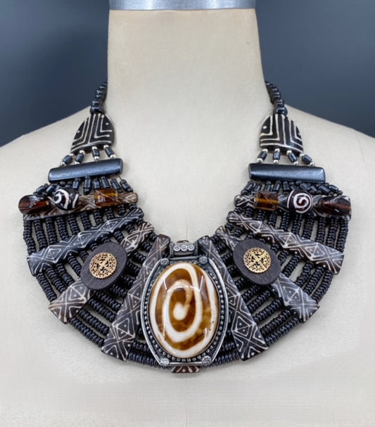 Wooden Tribal Wonder Necklace