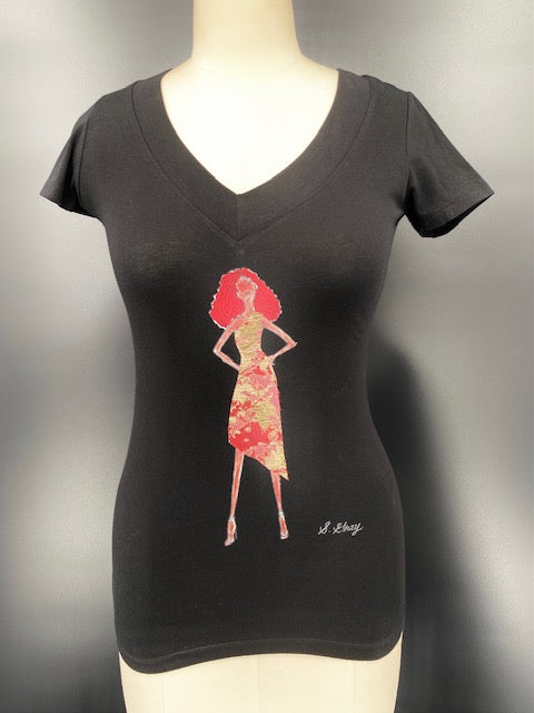 Curly metallic shine tee