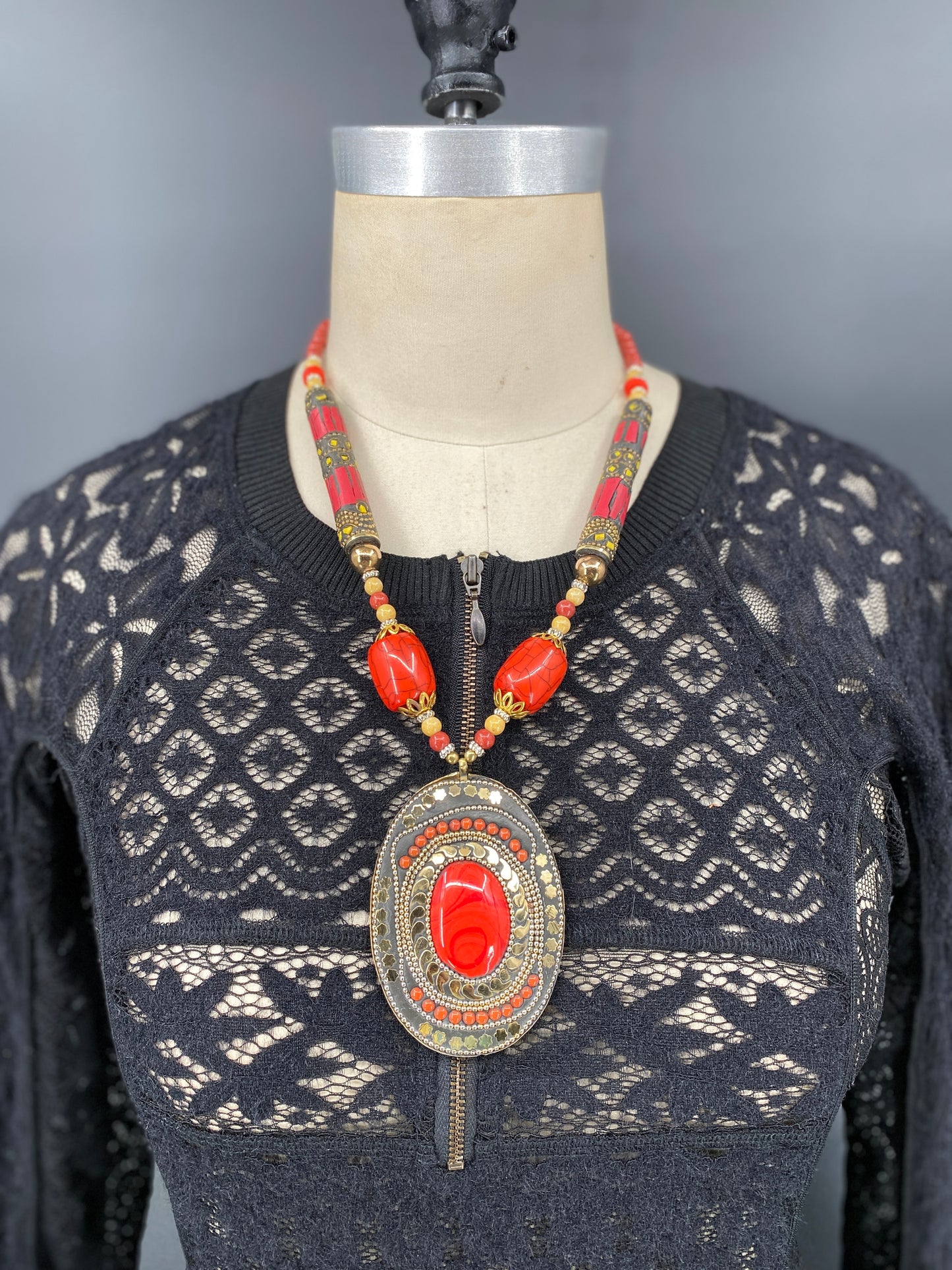 Red Racer Tribal Necklace