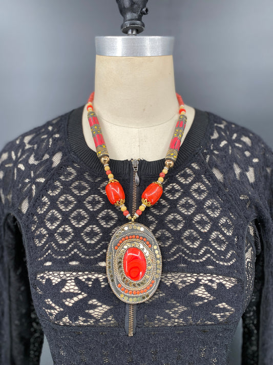 Red Racer Tribal Necklace