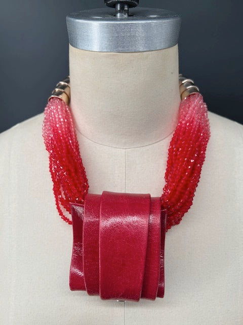 Red Infusion Seed Bead Necklace
